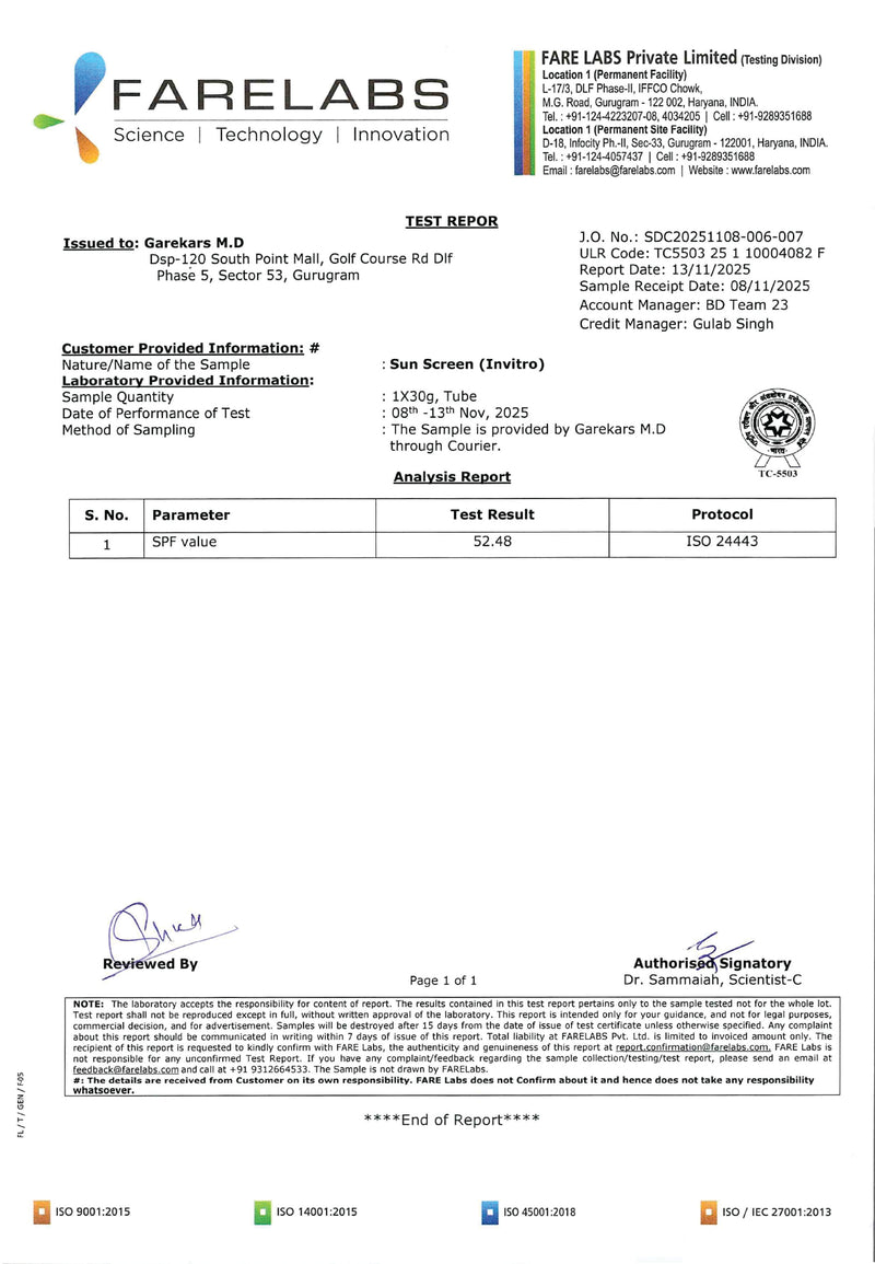 Certification document